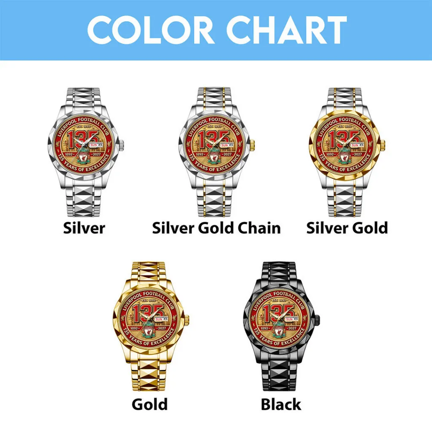 LIV x EPL135th Anniversary Alloy Luxury Quartz Watch DATND TANTD