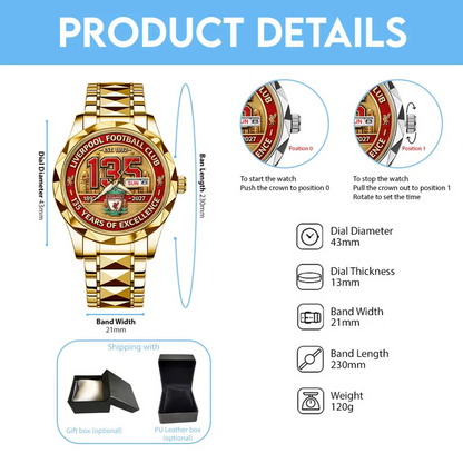 LIV x EPL135th Anniversary Alloy Luxury Quartz Watch DATND TANTD