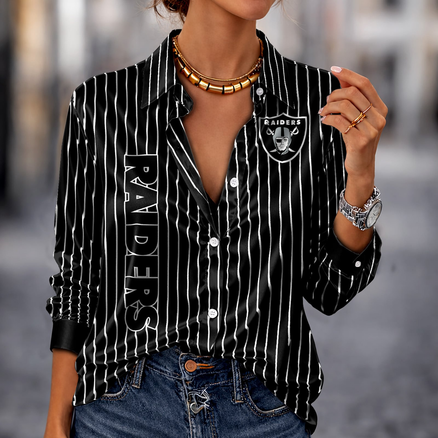 LVR x NFL Premium Stripe Shirt DATND TANTD 010426 Black