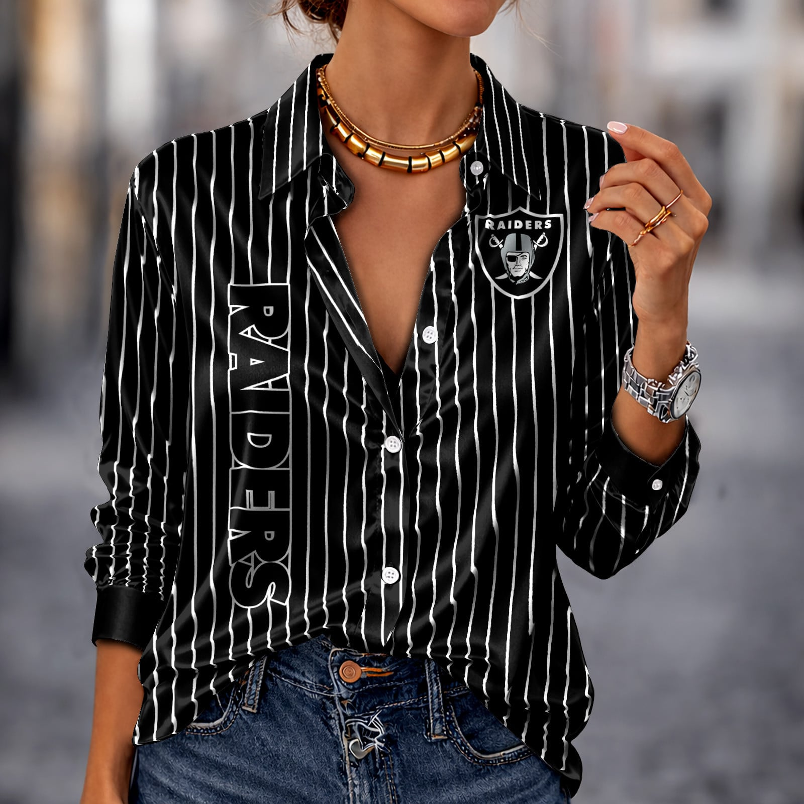 LVR x NFL Premium Stripe Shirt DATND TANTD 010426 Black