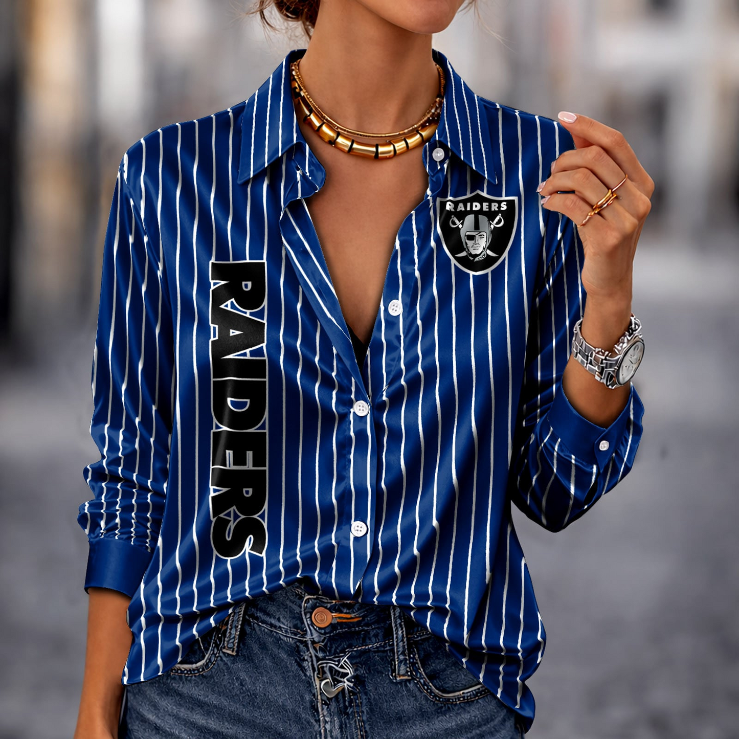 LVR x NFL Premium Stripe Shirt DATND TANTD 010426 Blue
