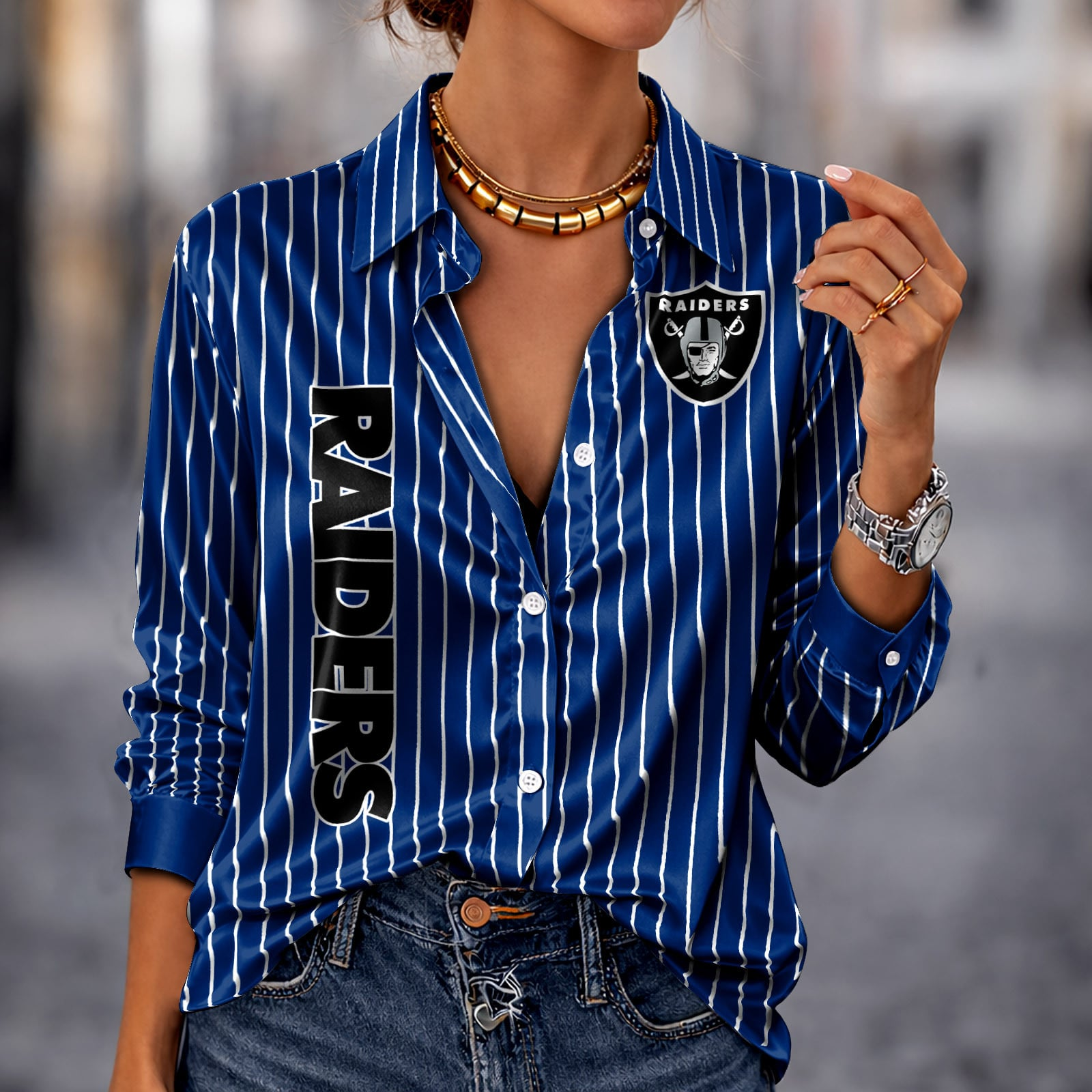 LVR x NFL Premium Stripe Shirt DATND TANTD 010426 Blue