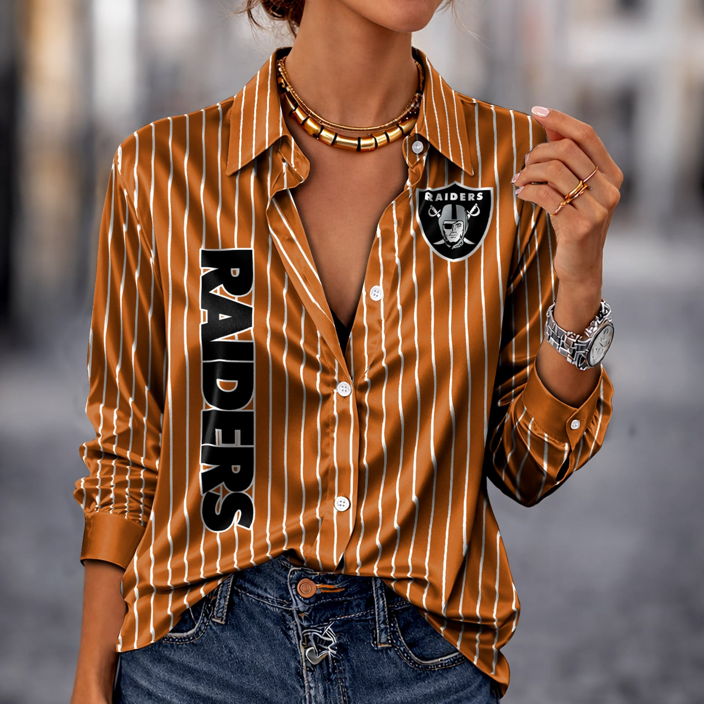 LVR x NFL Premium Stripe Shirt DATND TANTD 010426 Orange
