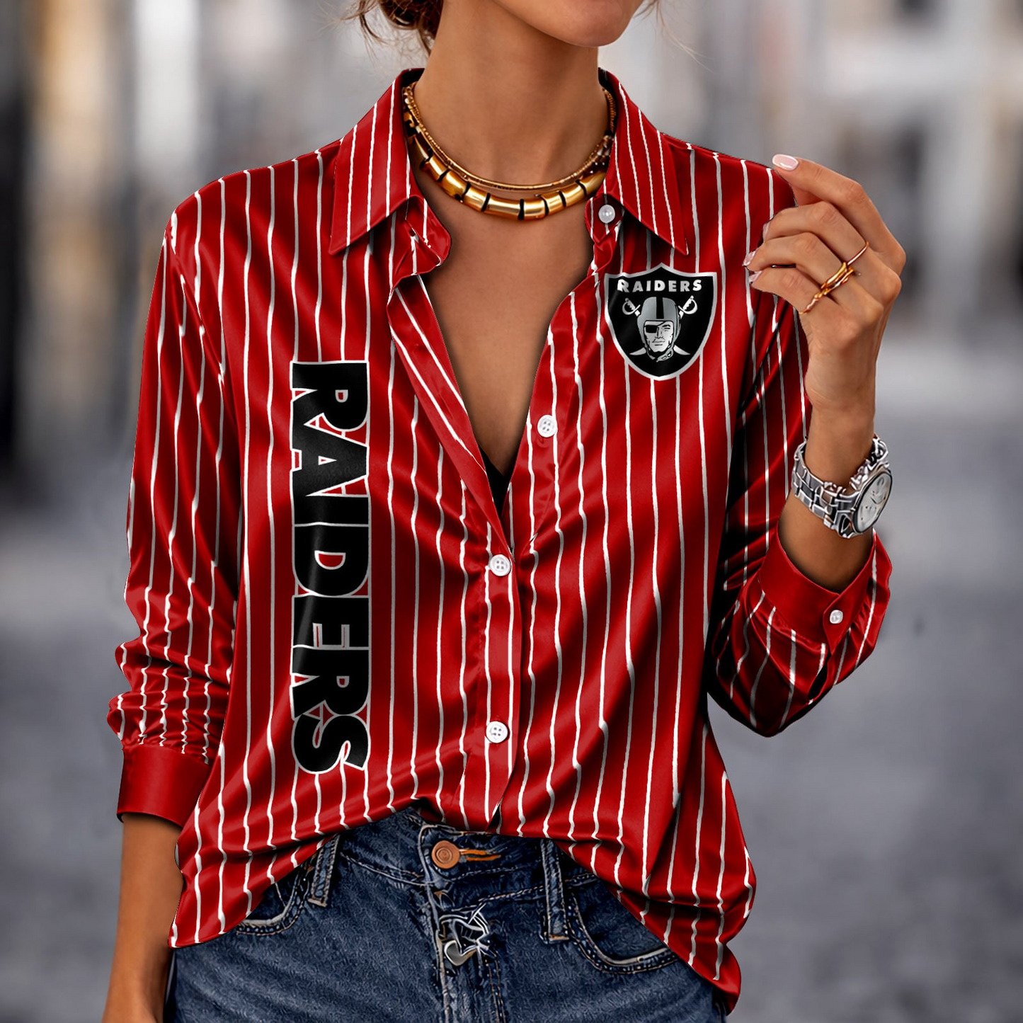 LVR x NFL Premium Stripe Shirt DATND TANTD 010426 Red