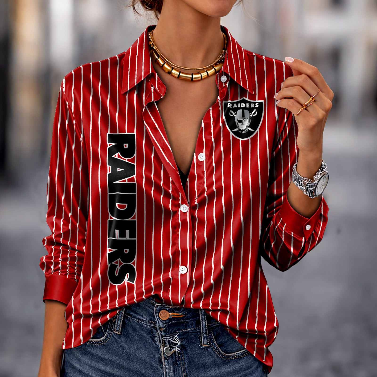 LVR x NFL Premium Stripe Shirt DATND TANTD 010426 Red