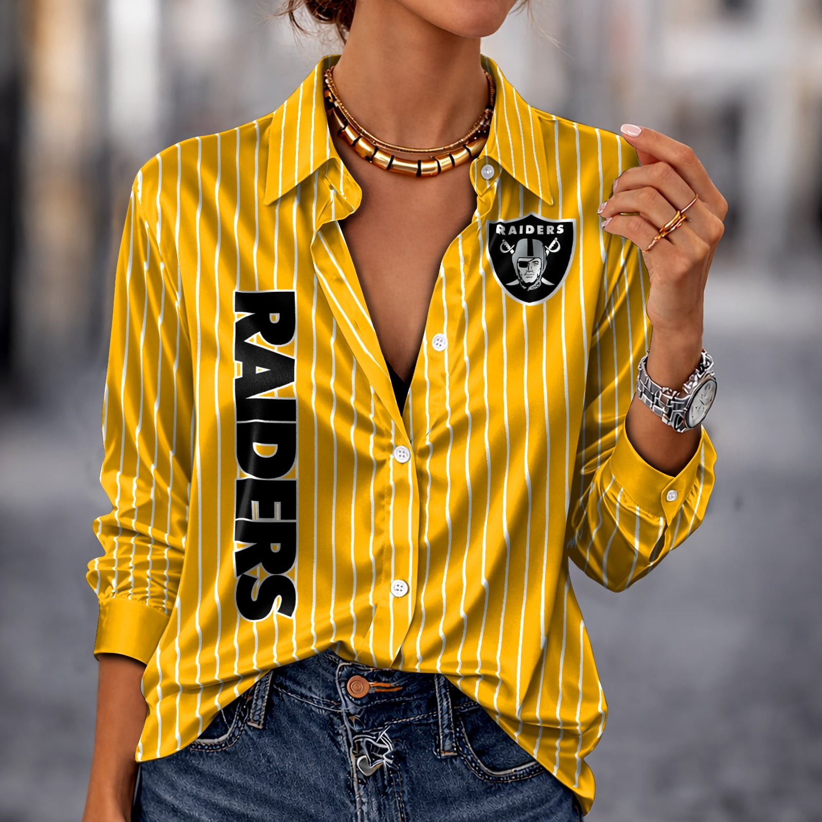 LVR x NFL Premium Stripe Shirt DATND TANTD 010426 Yellow