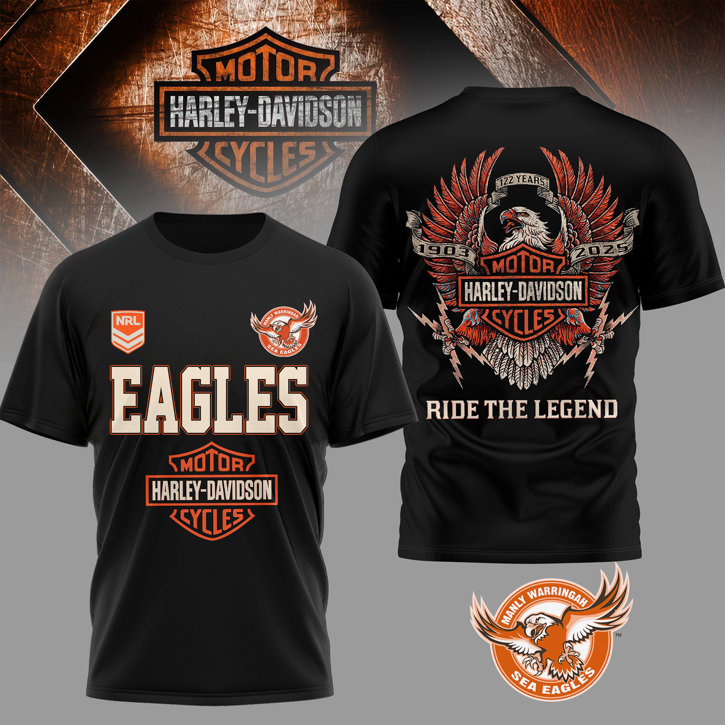 MAN Premium NRL 22 Year Harley Davidson 3D Shirt 0704 DatND DVT