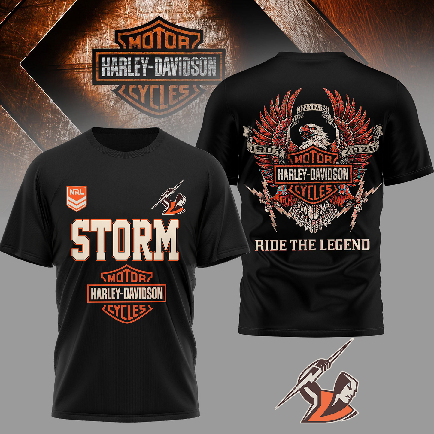 MEL Premium NRL 22 Year Harley Davidson 3D Shirt 0704 DatND DVT