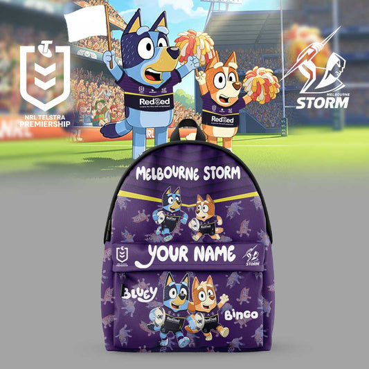 MEL x NRL Bluey and Bingo Back Pack Custom Name For Fans 2803 DatND DVT