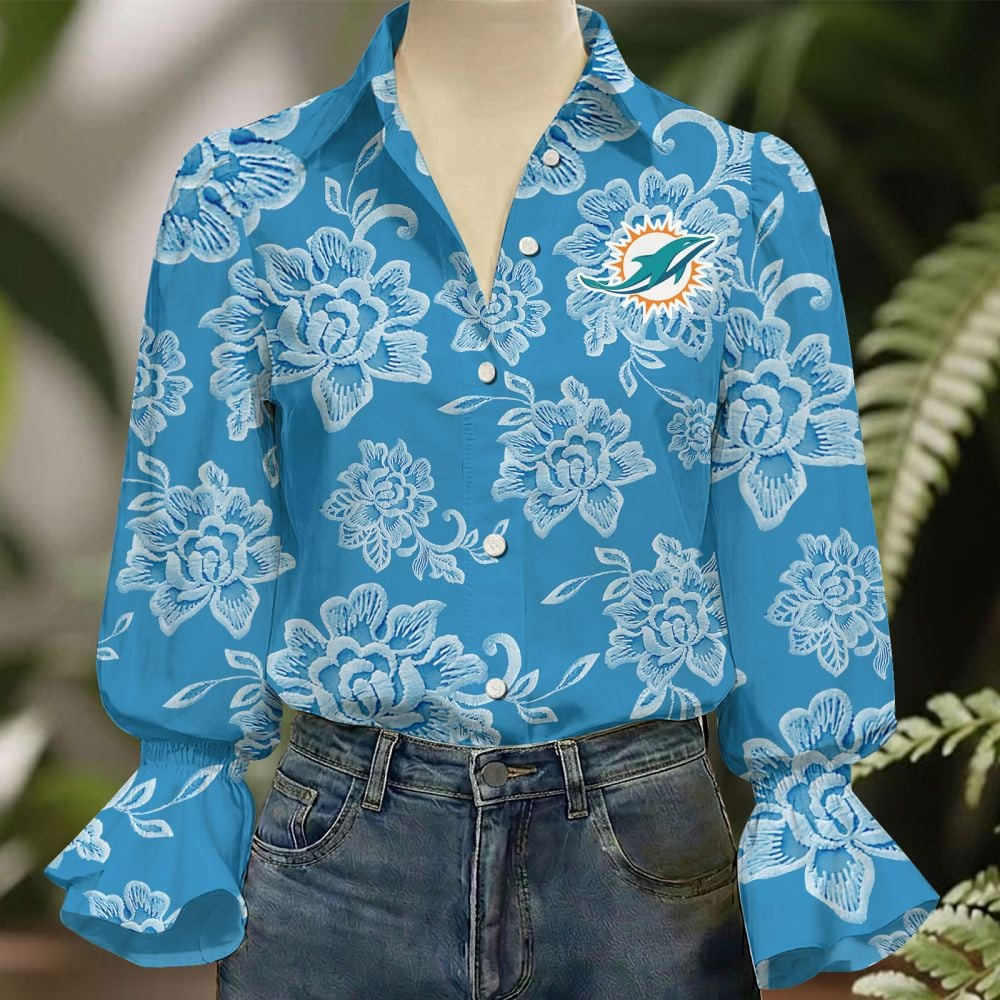 MIA x NFL 3D Collared Lace Long Sleeved Shirt 2004 DatND DVT