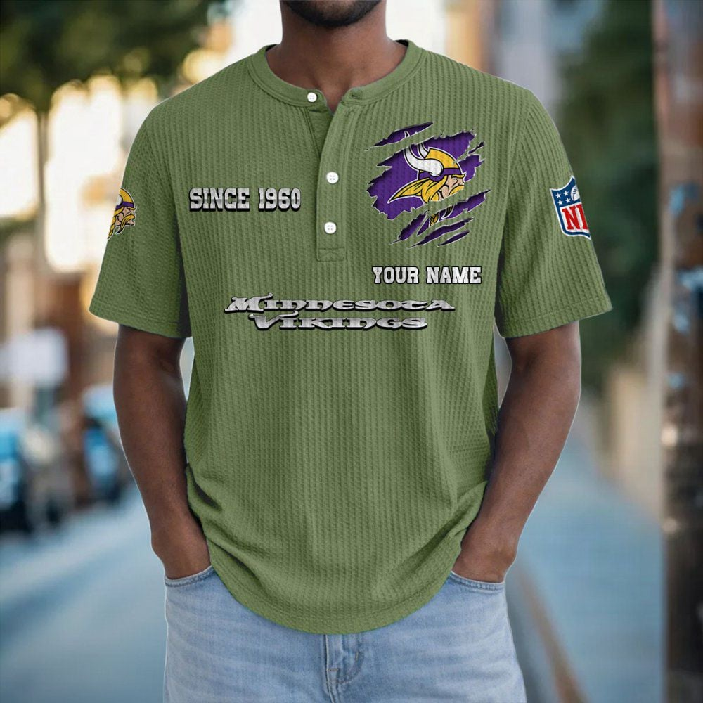 MIN x NFL Crew Neck Button Henley Tshirt 0405 DatND DVT