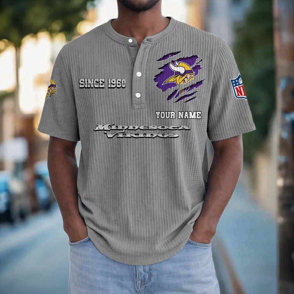 MIN x NFL Crew Neck Button Henley Tshirt 0405 DatND DVT
