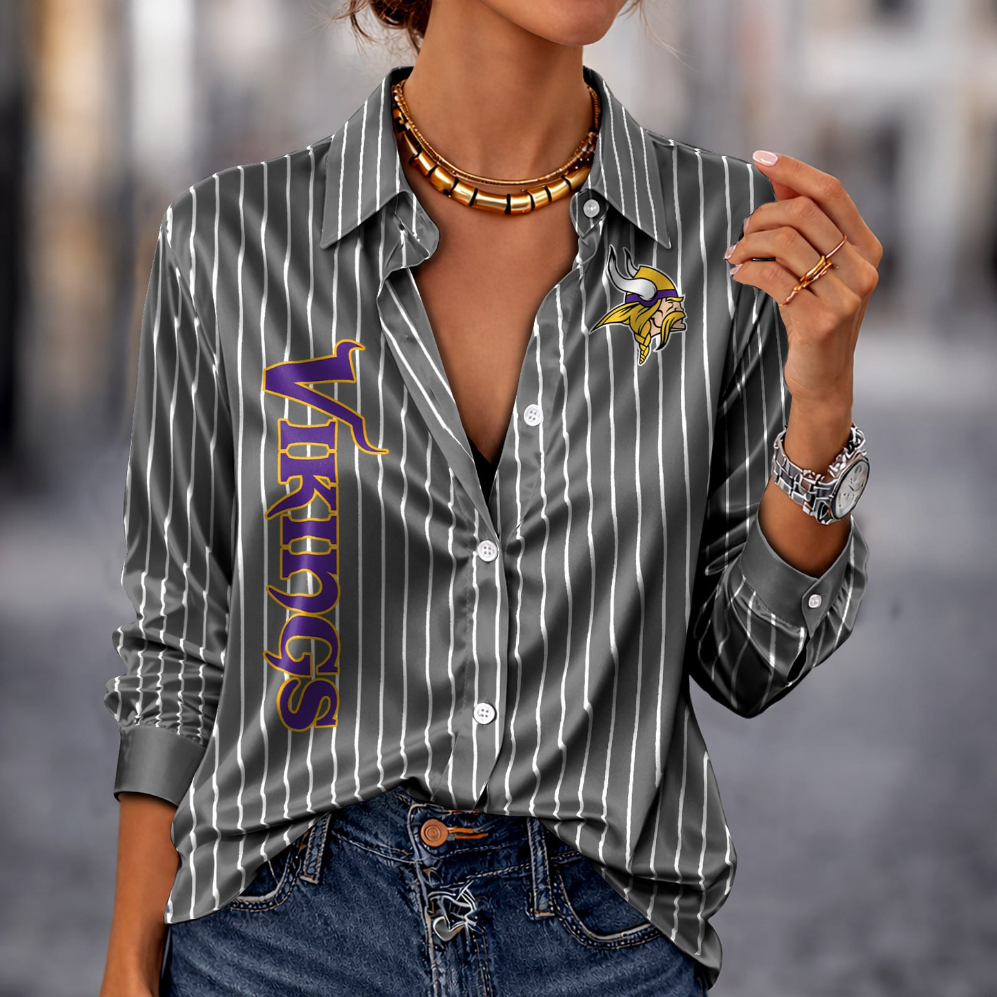 MIN x NFL Premium Stripe Shirt DATND TANTD 010426 Grey