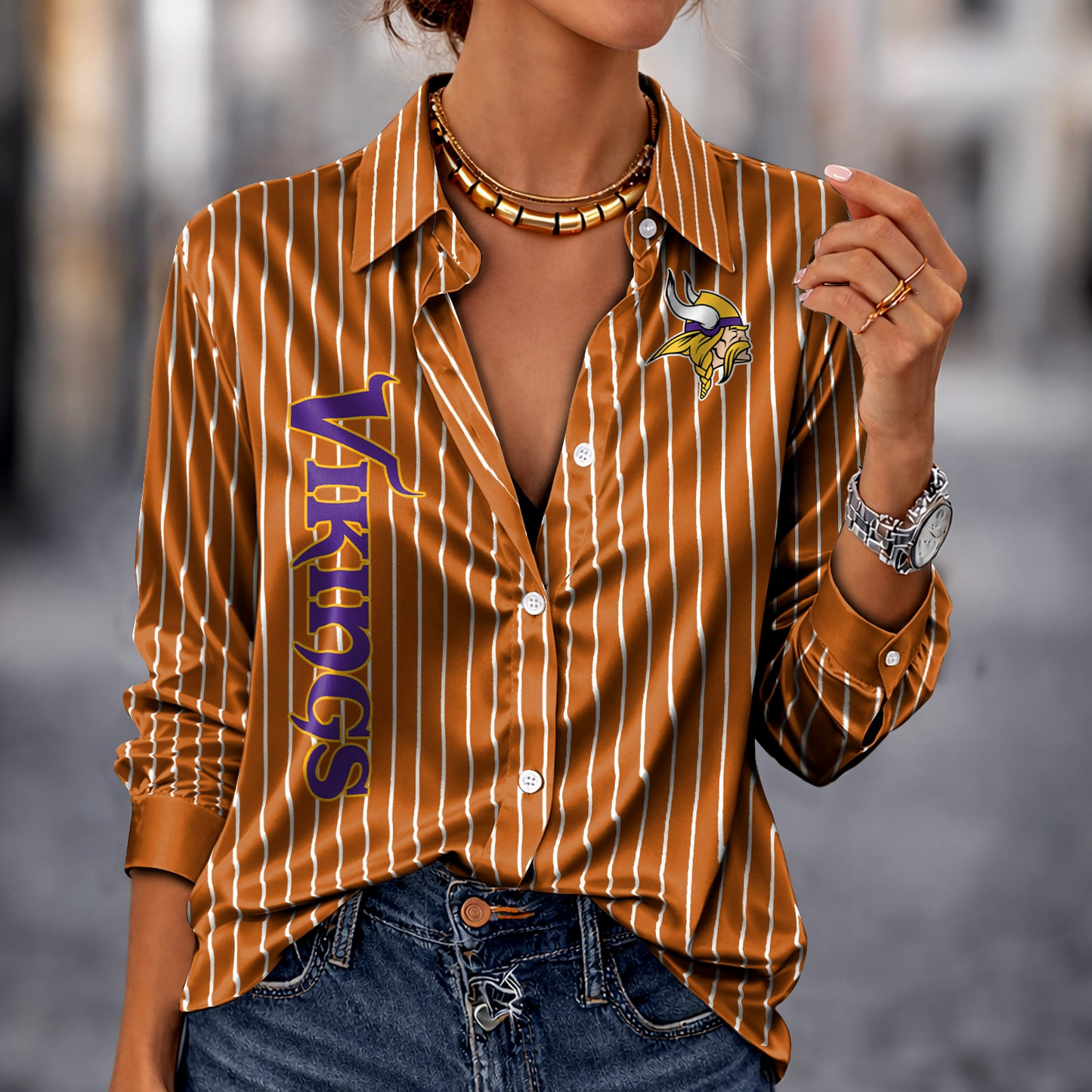 MIN x NFL Premium Stripe Shirt DATND TANTD 010426 Orange