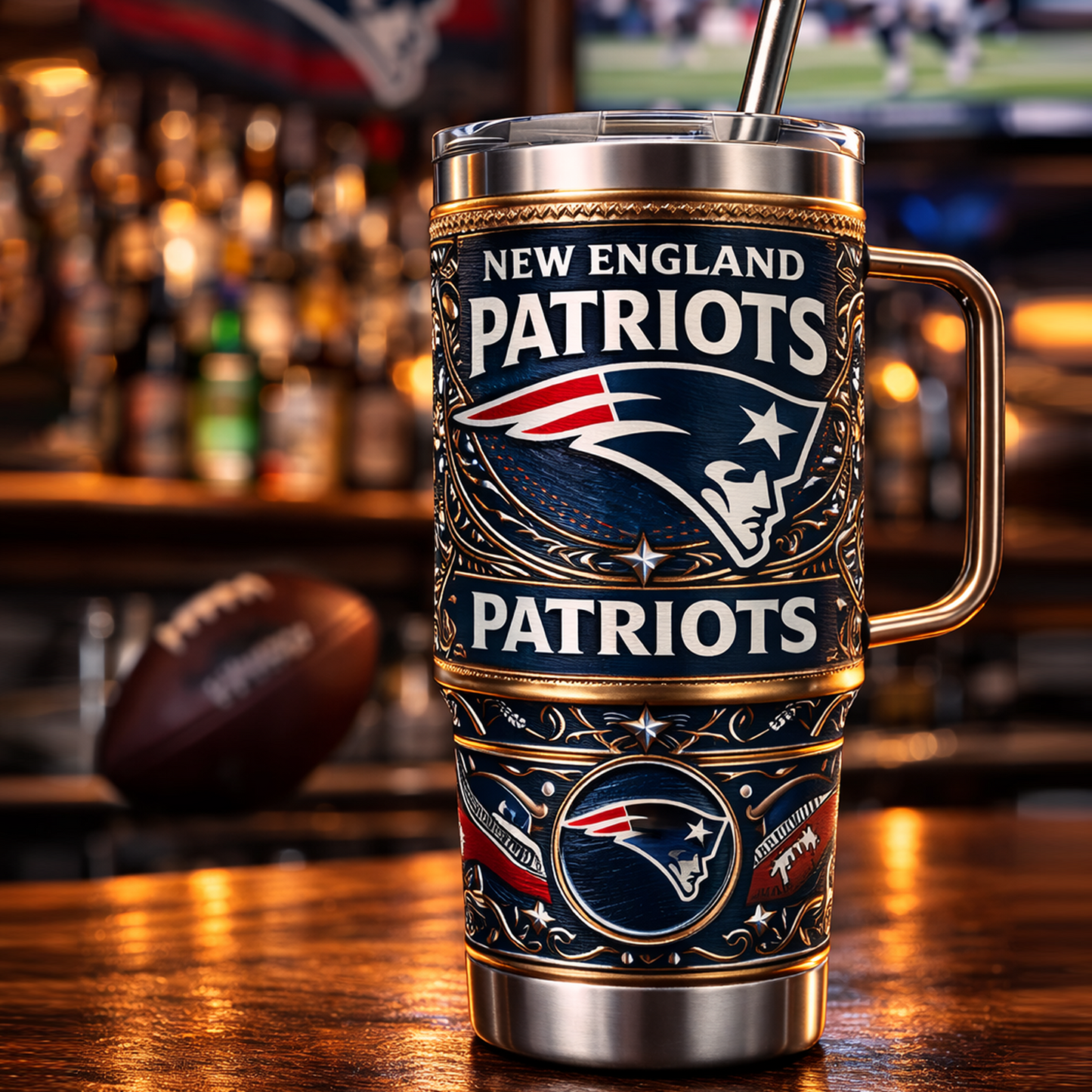 NE x NFL 40oz Insulated Tumbler With Handle – Premium Fan Edition 0605 DatND DVT