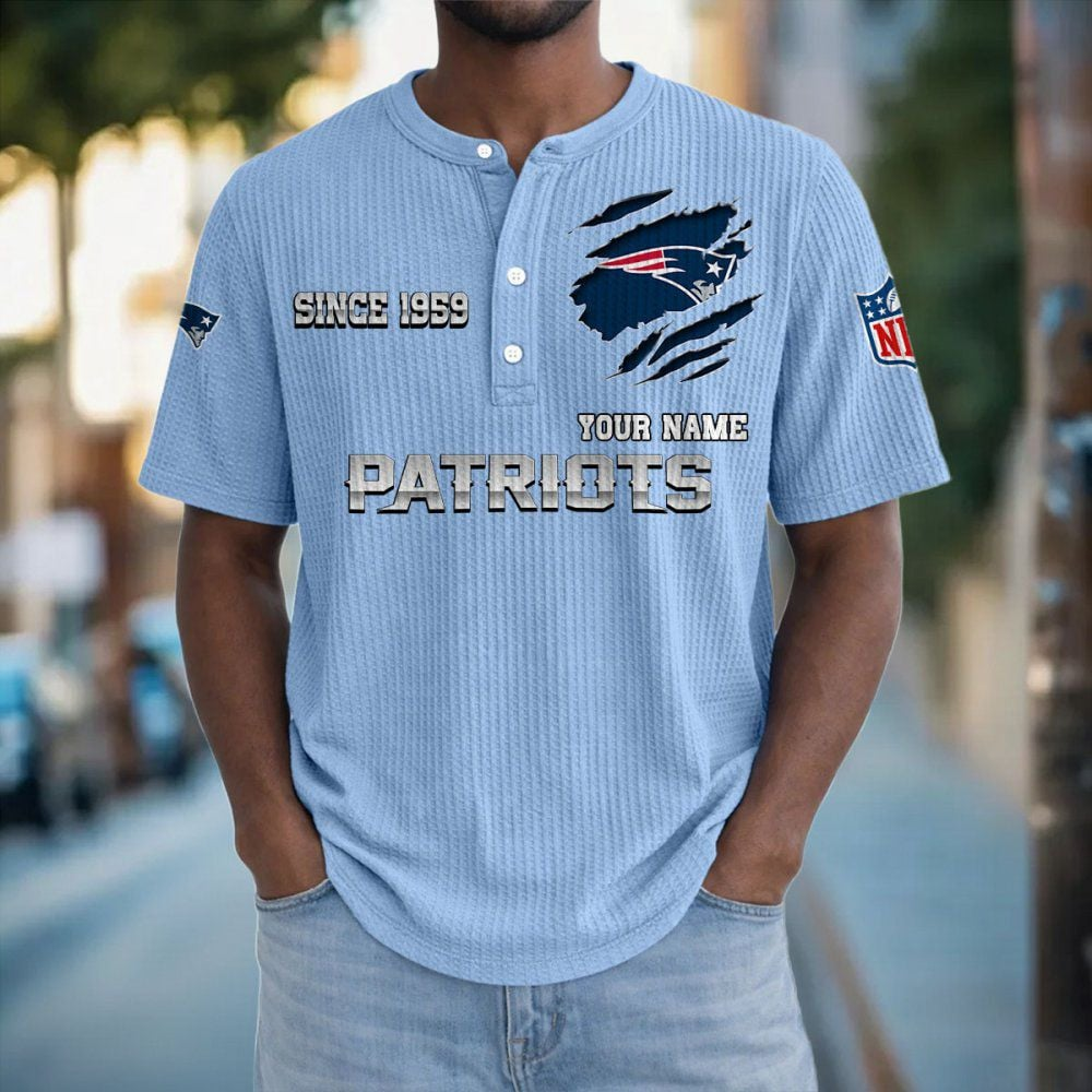 NE x NFL Crew Neck Button Henley Tshirt 0405 DatND DVT