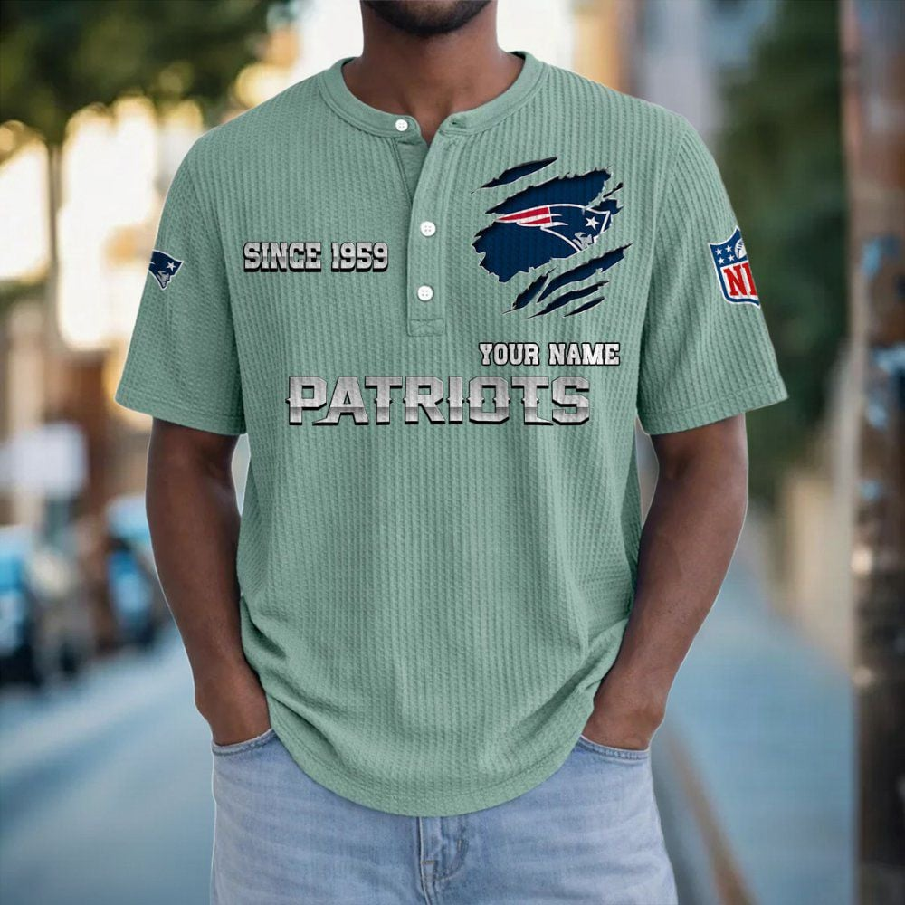 NE x NFL Crew Neck Button Henley Tshirt 0405 DatND DVT
