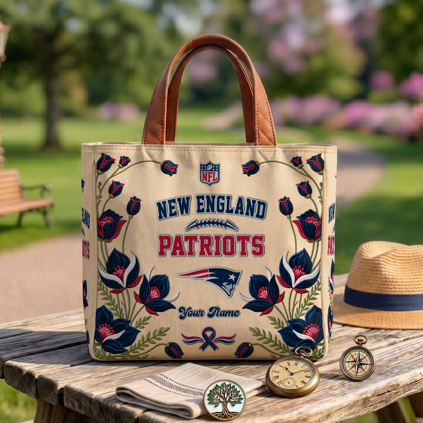 NE x NFL Printed Canvas Tote Bag 1604 DatND DVT