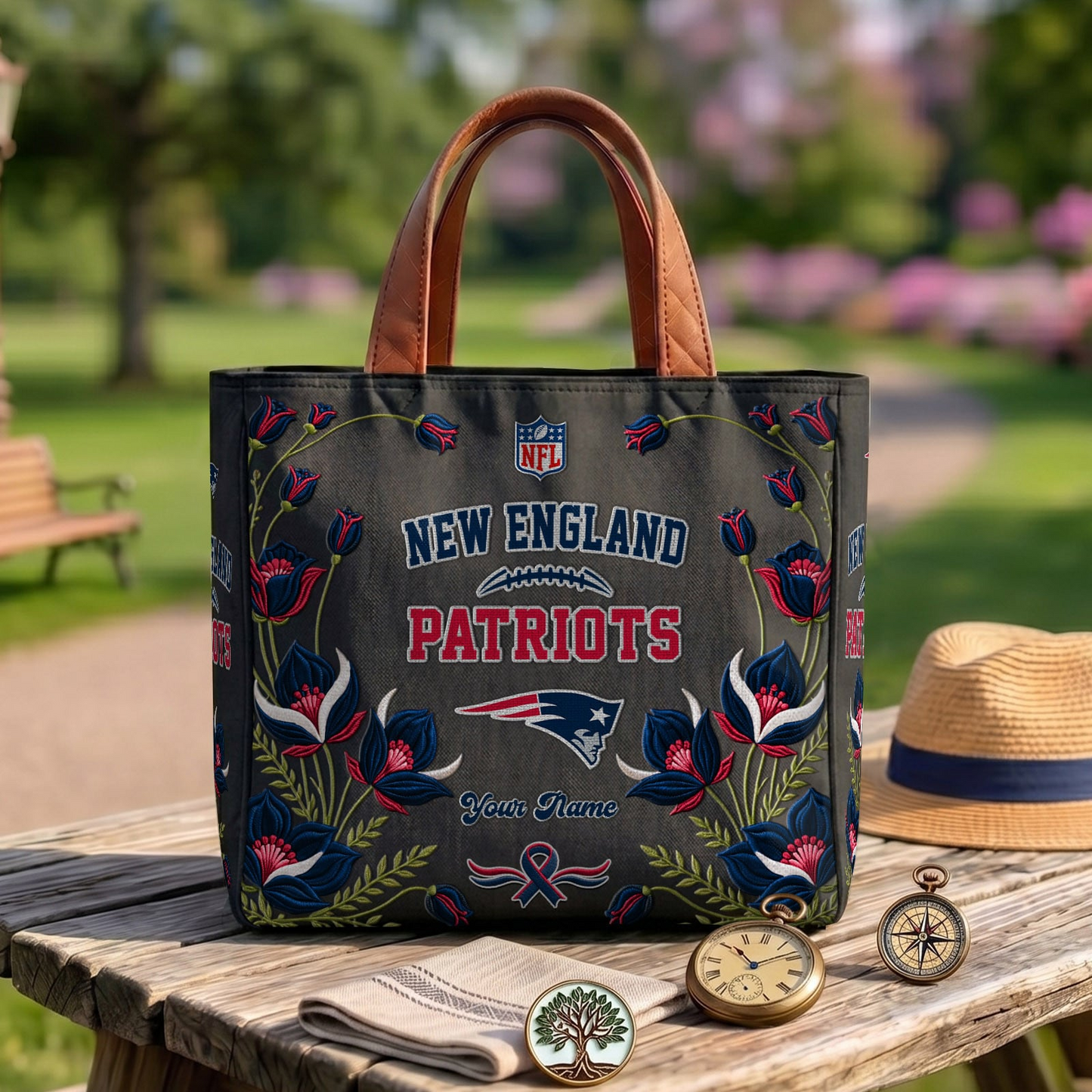 NE x NFL Printed Canvas Tote Bag 1604 DatND DVT