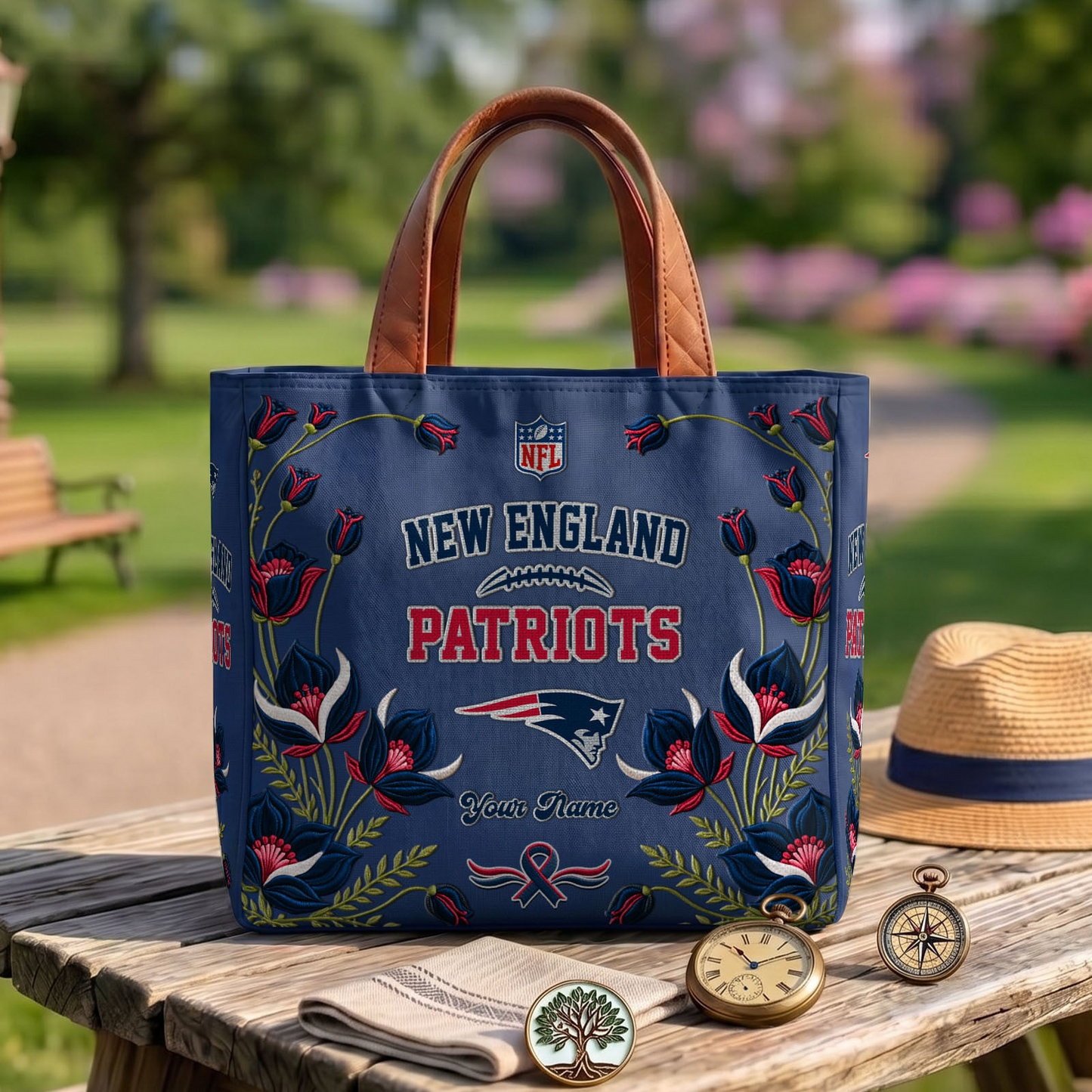 NE x NFL Printed Canvas Tote Bag 1604 DatND DVT