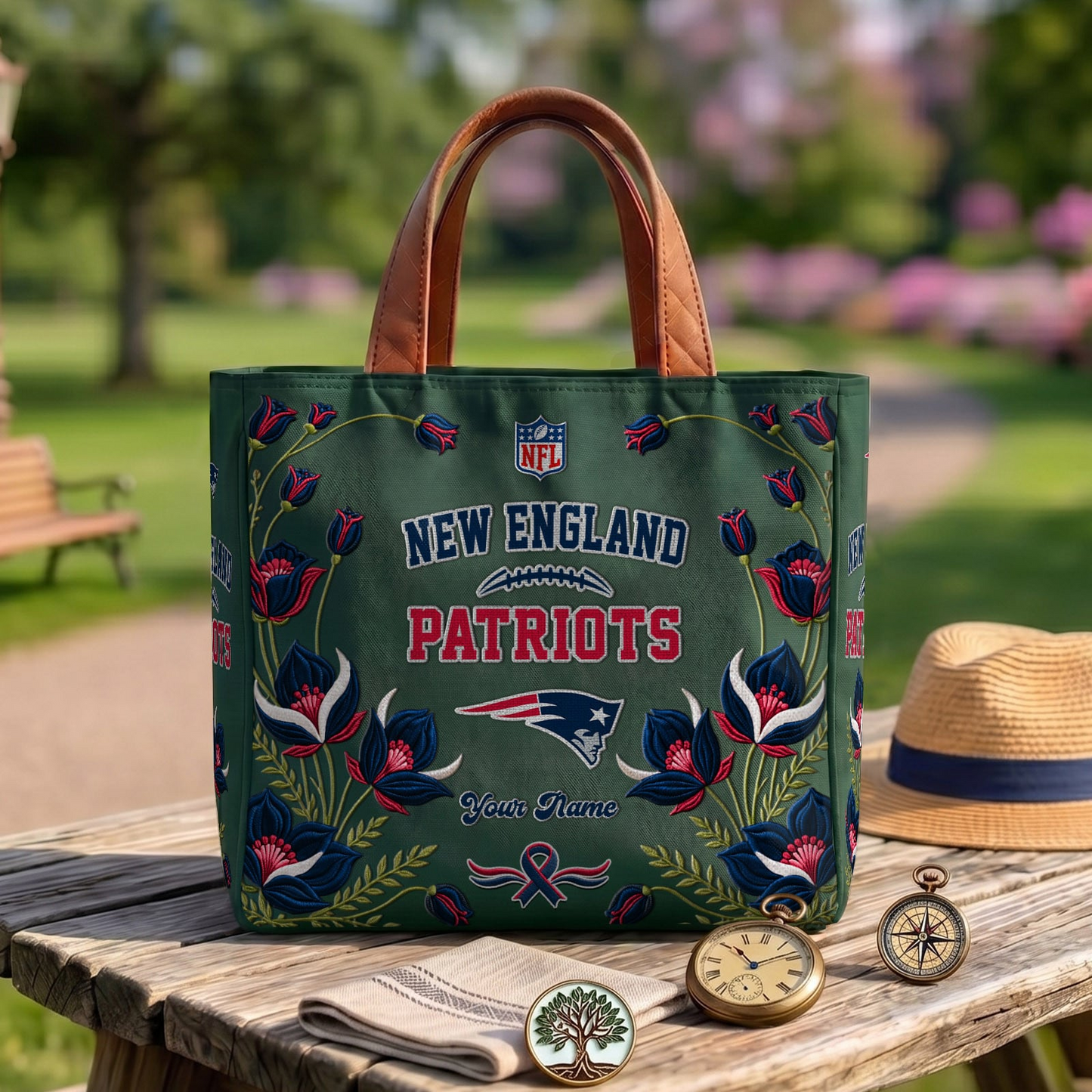 NE x NFL Printed Canvas Tote Bag 1604 DatND DVT