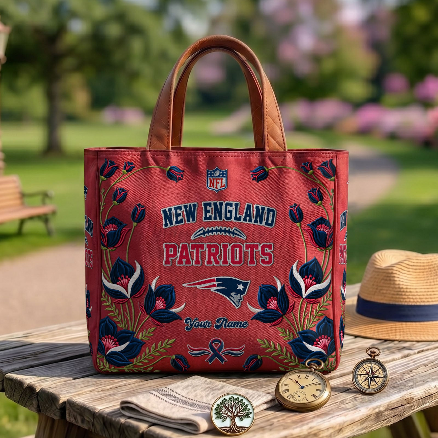 NE x NFL Printed Canvas Tote Bag 1604 DatND DVT