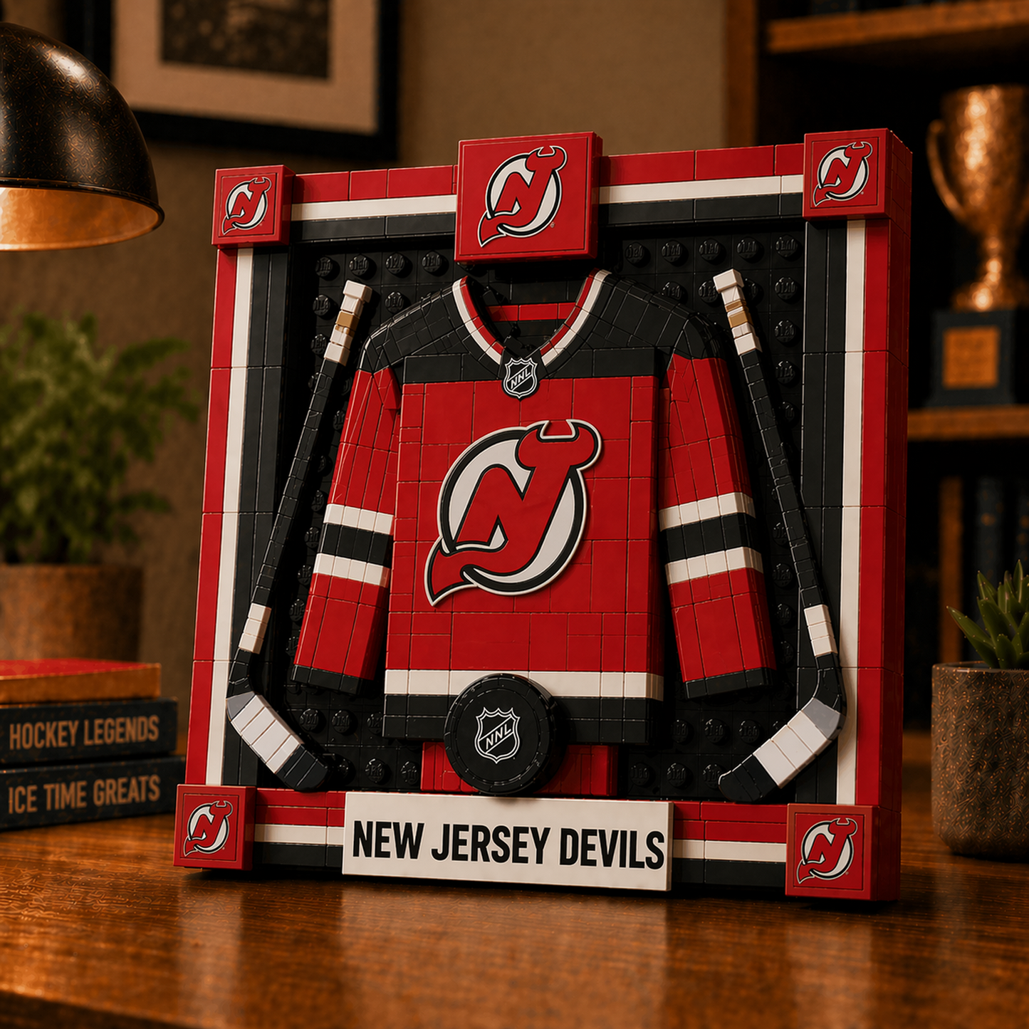 NJD x NHL Framed Jersey Building Set 2404 DatND DVT