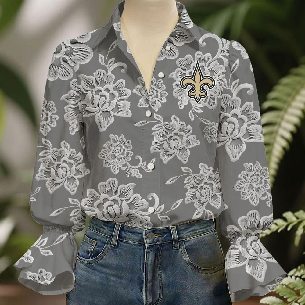 NO x NFL 3D Collared Lace Long Sleeved Shirt 2004 DatND DVT