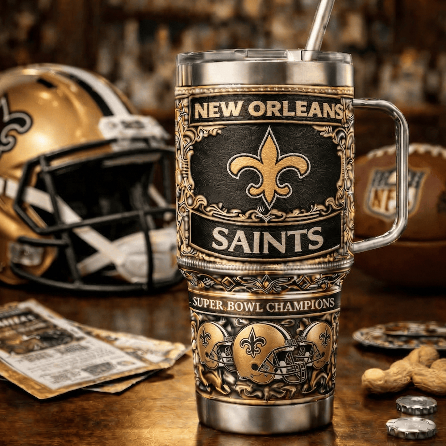 NO x NFL 40oz Insulated Tumbler With Handle – Premium Fan Edition 0605 DatND DVT