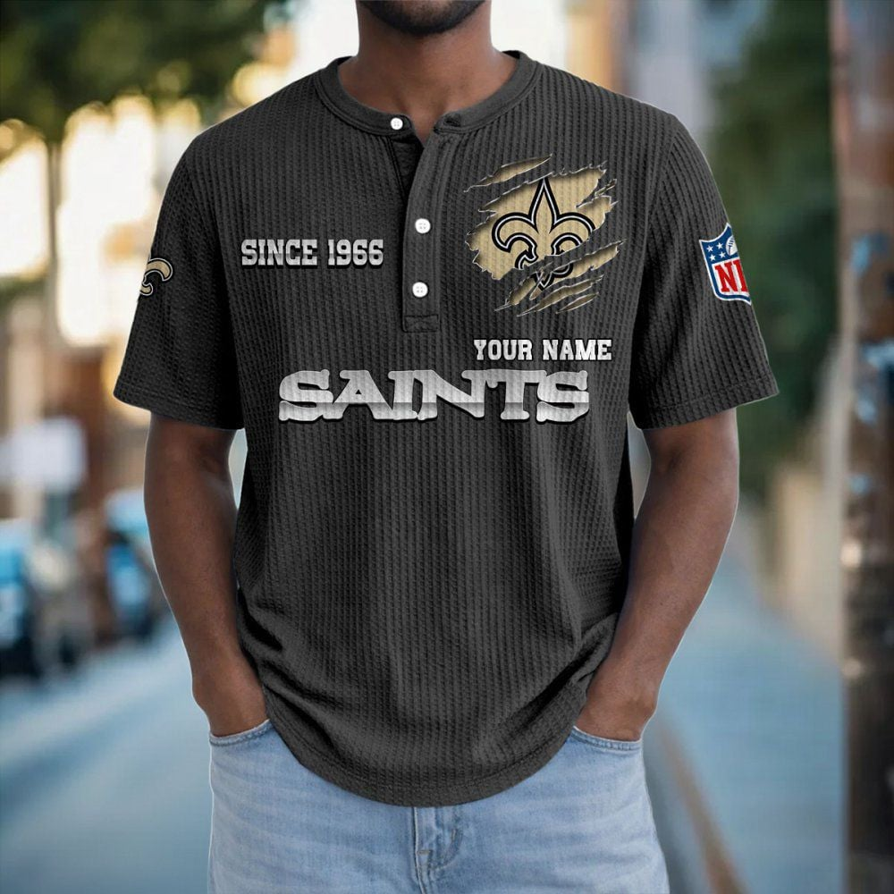 NO x NFL Crew Neck Button Henley Tshirt 0405 DatND DVT