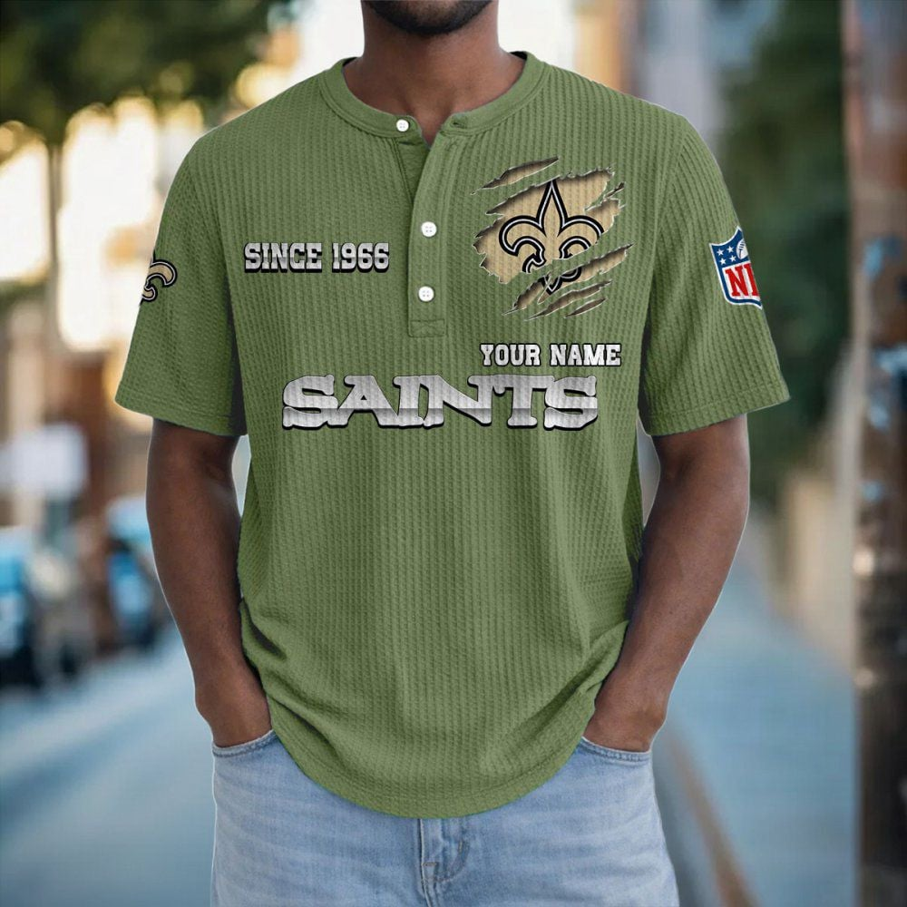 NO x NFL Crew Neck Button Henley Tshirt 0405 DatND DVT