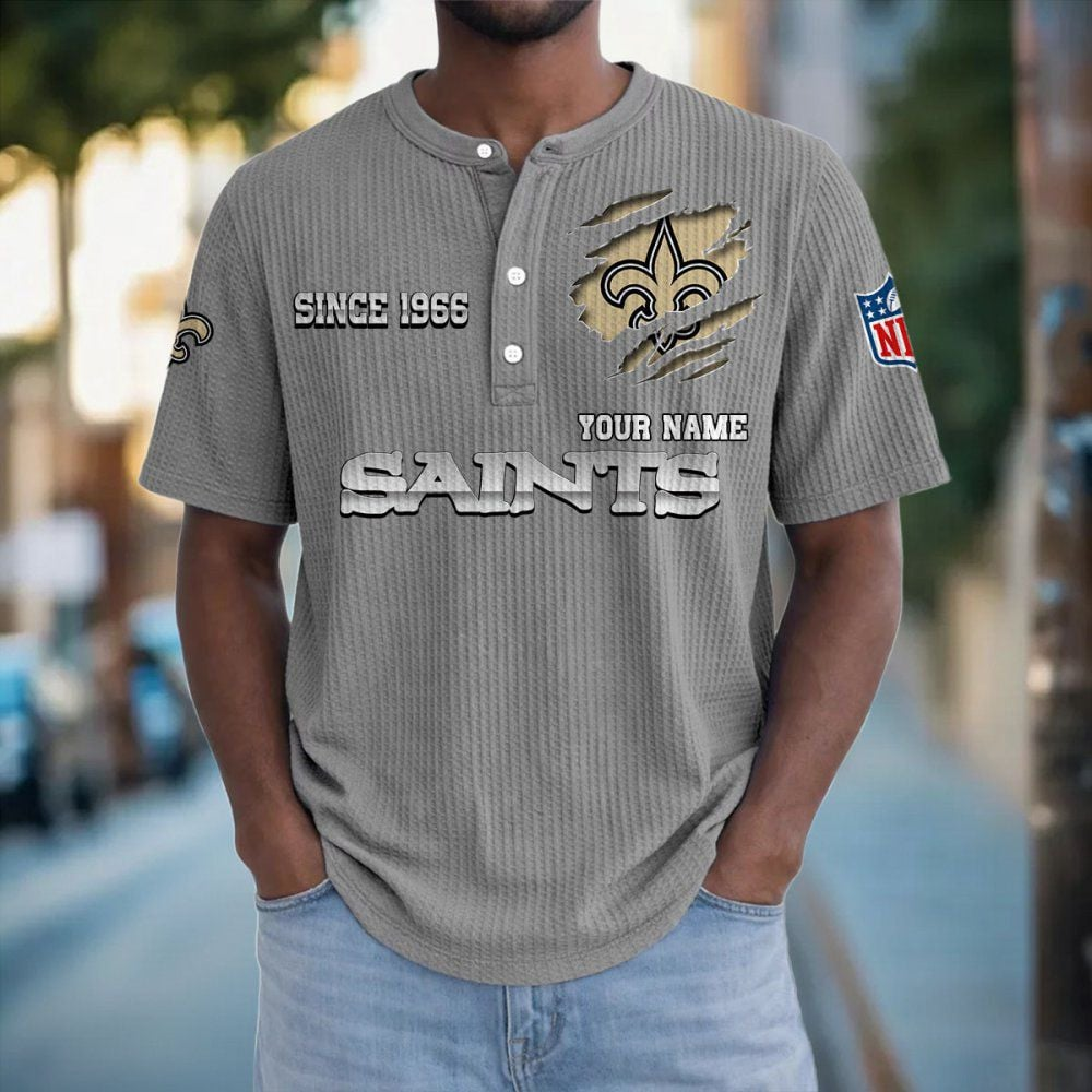 NO x NFL Crew Neck Button Henley Tshirt 0405 DatND DVT
