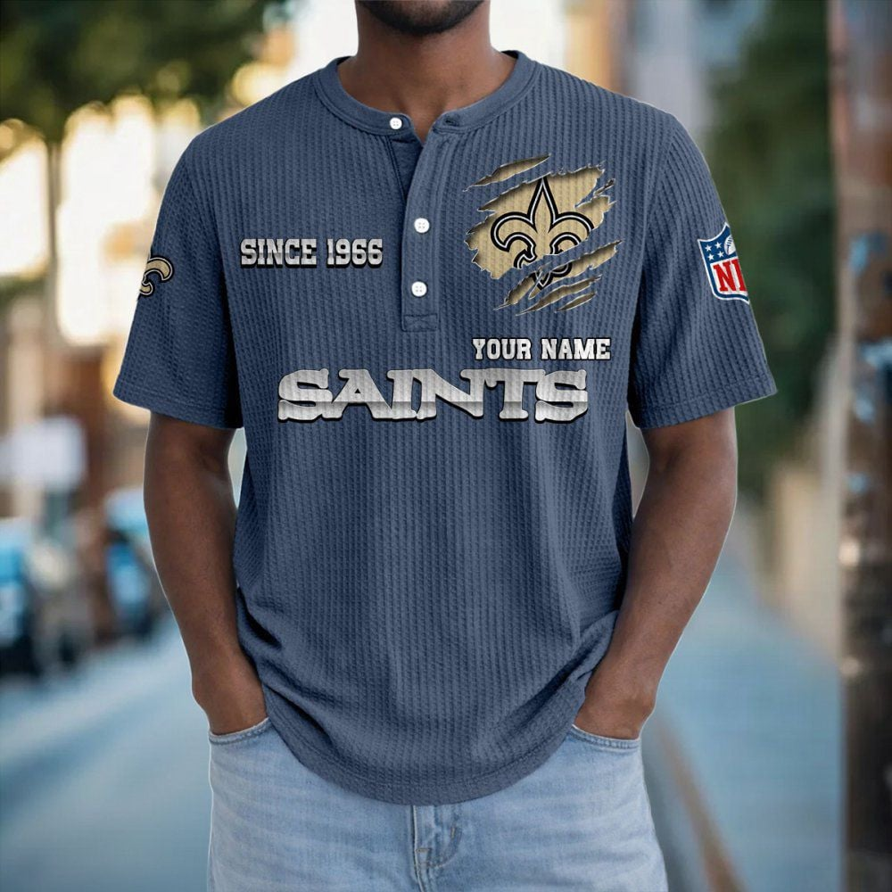 NO x NFL Crew Neck Button Henley Tshirt 0405 DatND DVT