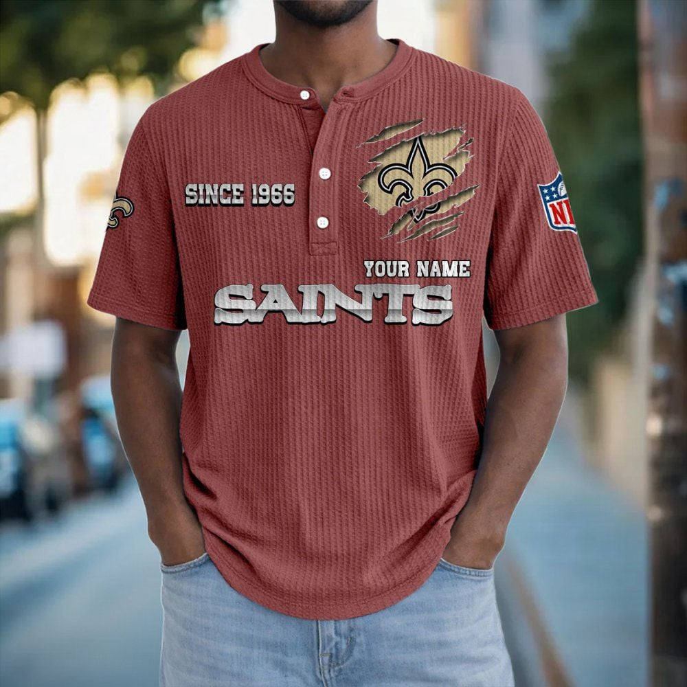 NO x NFL Crew Neck Button Henley Tshirt 0405 DatND DVT