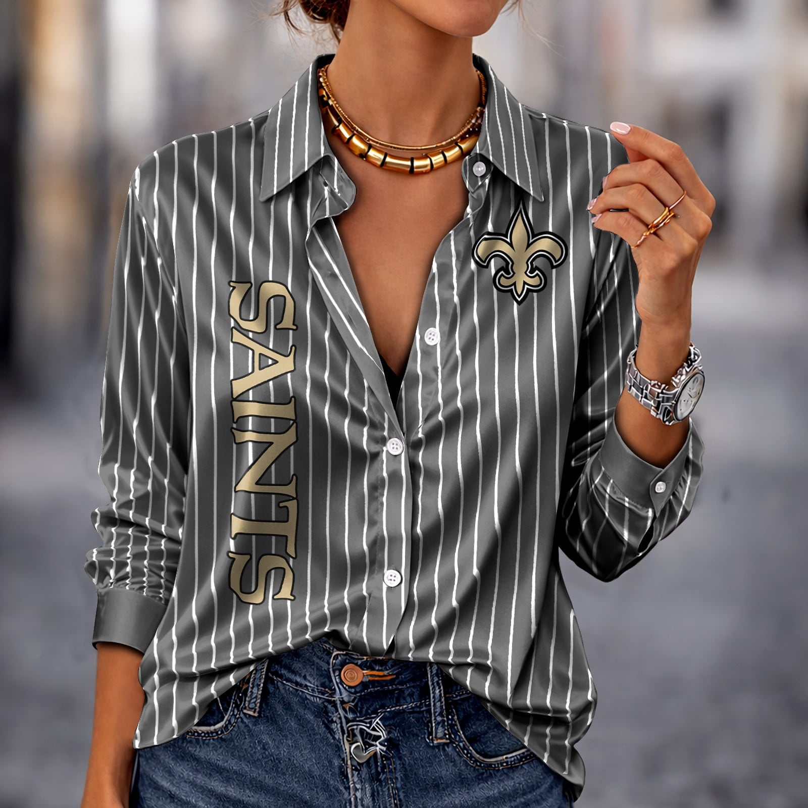 NO x NFL Premium Stripe Shirt DATND TANTD 010426 Grey