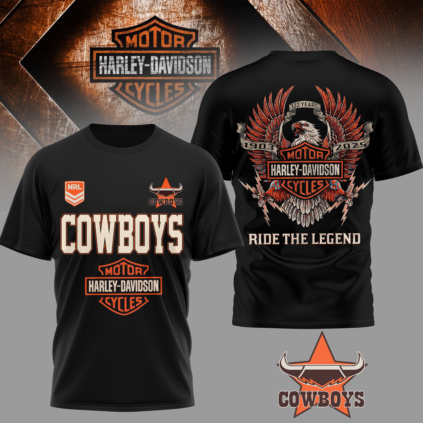 NQC Premium NRL 22 Year Harley Davidson 3D Shirt 0704 DatND DVT