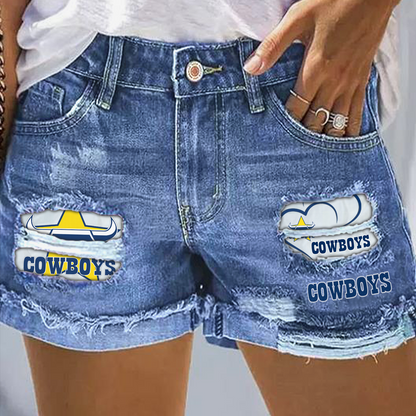 NQC x NRL Rip Print Fashion Denim Shorts 0904 DatND DVT