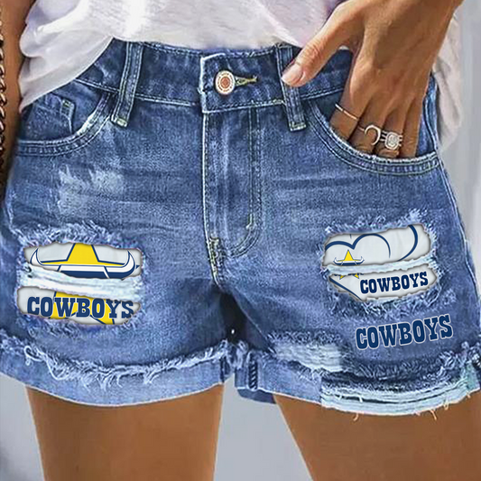 NQC x NRL Rip Print Fashion Denim Shorts 0904 DatND DVT