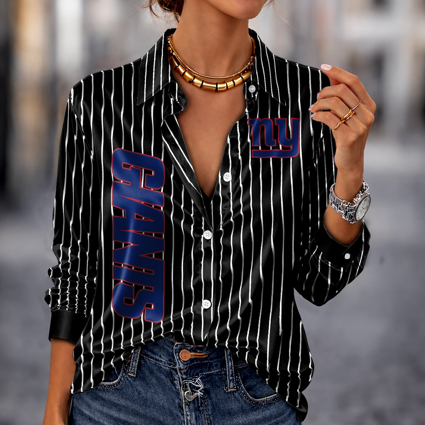 NYG x NFL Premium Stripe Shirt DATND TANTD 010426 Black