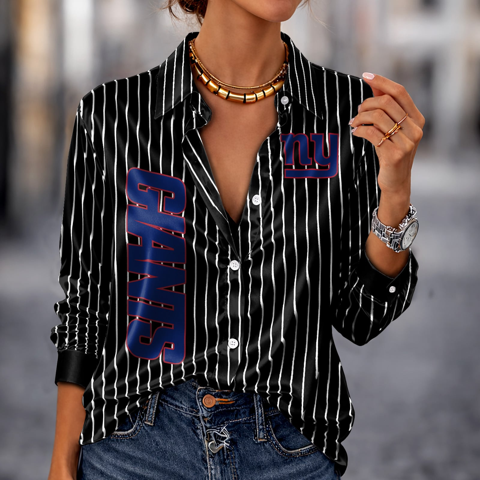 NYG x NFL Premium Stripe Shirt DATND TANTD 010426 Black