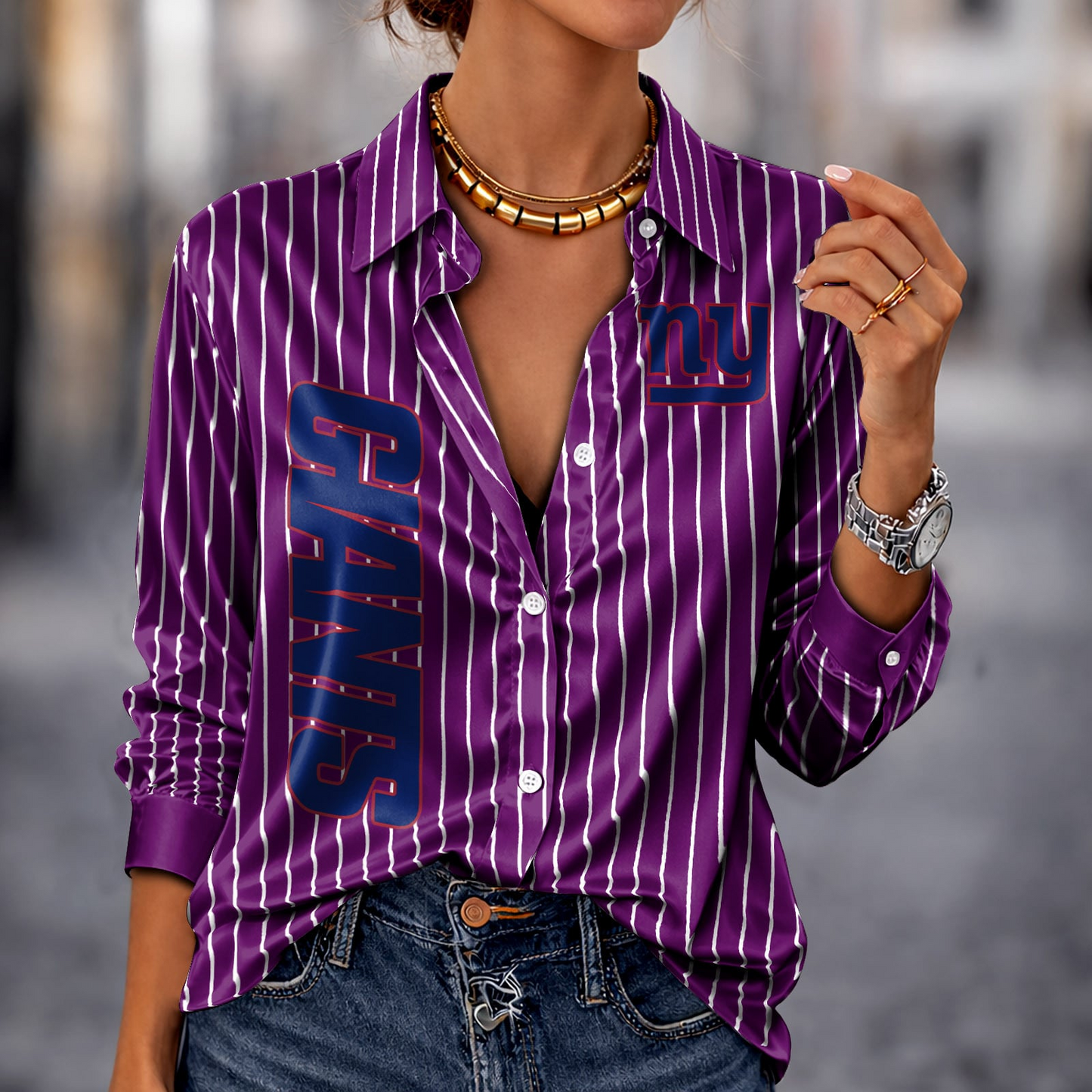 NYG x NFL Premium Stripe Shirt DATND TANTD 010426 Purple