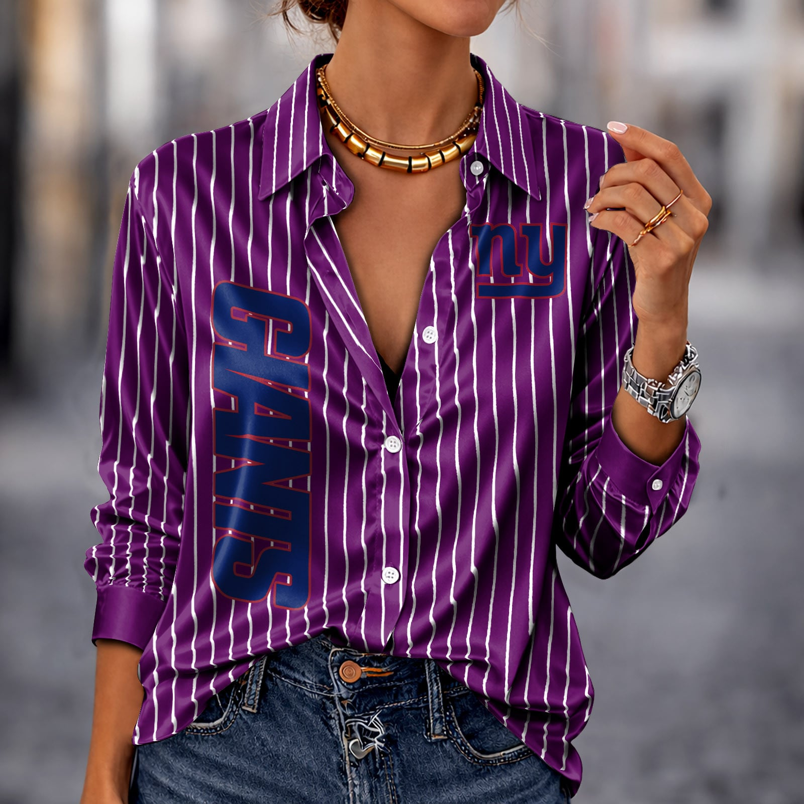 NYG x NFL Premium Stripe Shirt DATND TANTD 010426 Purple
