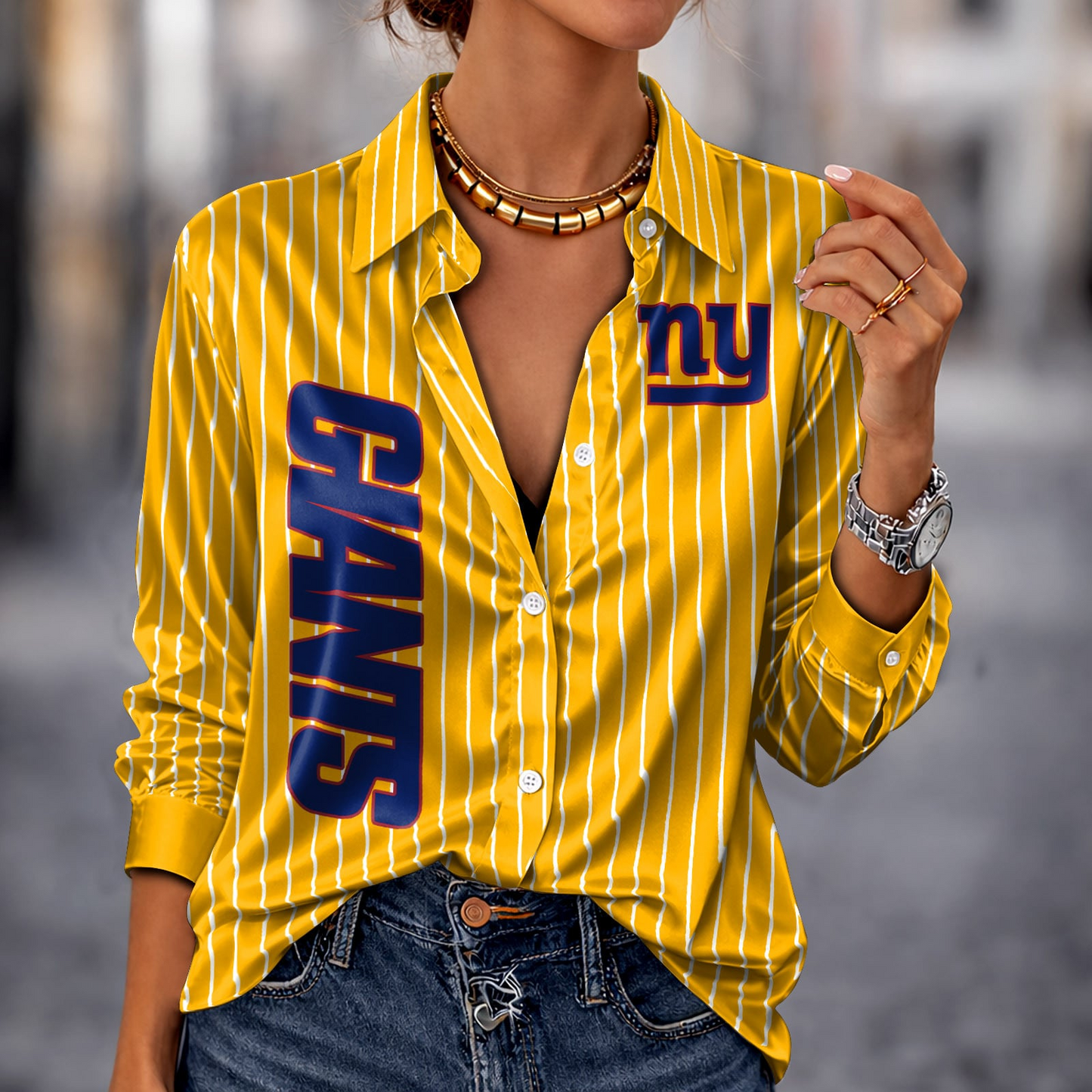 NYG x NFL Premium Stripe Shirt DATND TANTD 010426 Yellow