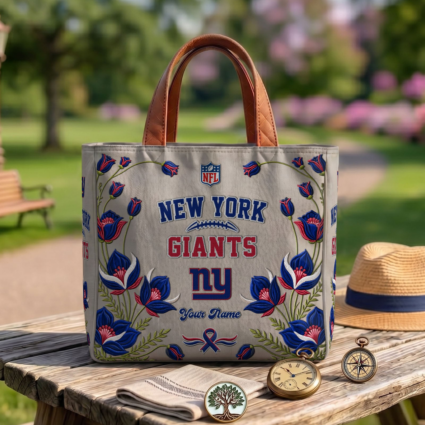 NYG x NFL Printed Canvas Tote Bag 1604 DatND DVT