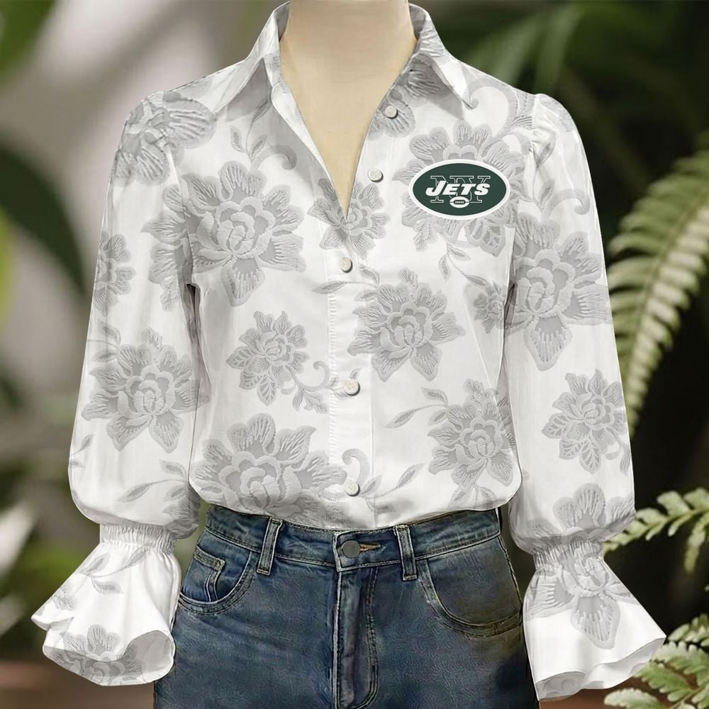 NYJ x NFL 3D Collared Lace Long Sleeved Shirt 2004 DatND DVT