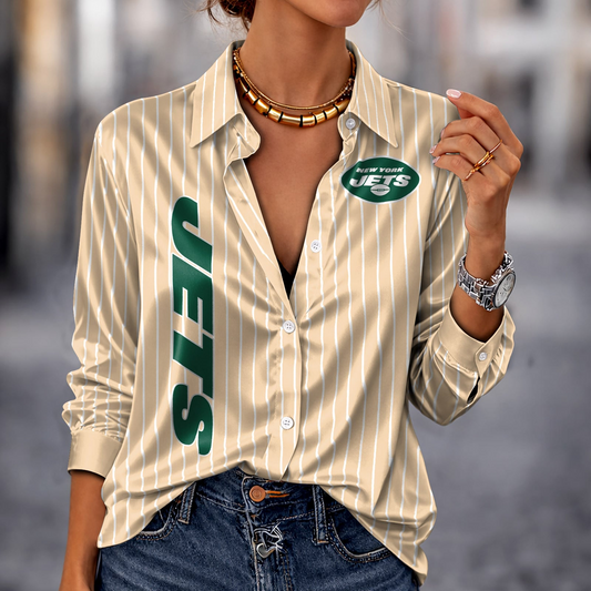 NYJ x NFL Premium Stripe Shirt DATND TANTD 010426 Beige