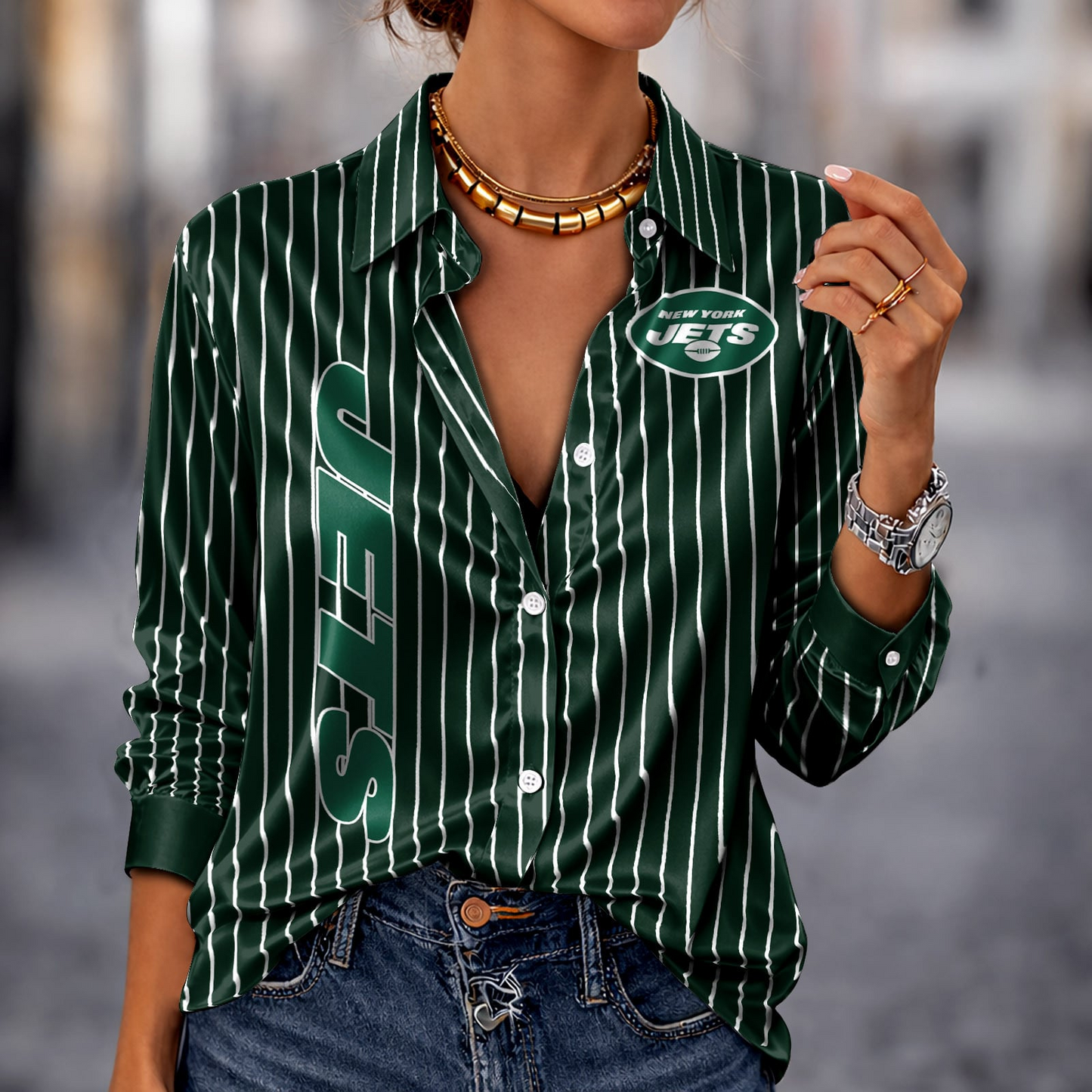 NYJ x NFL Premium Stripe Shirt DATND TANTD 010426 Green