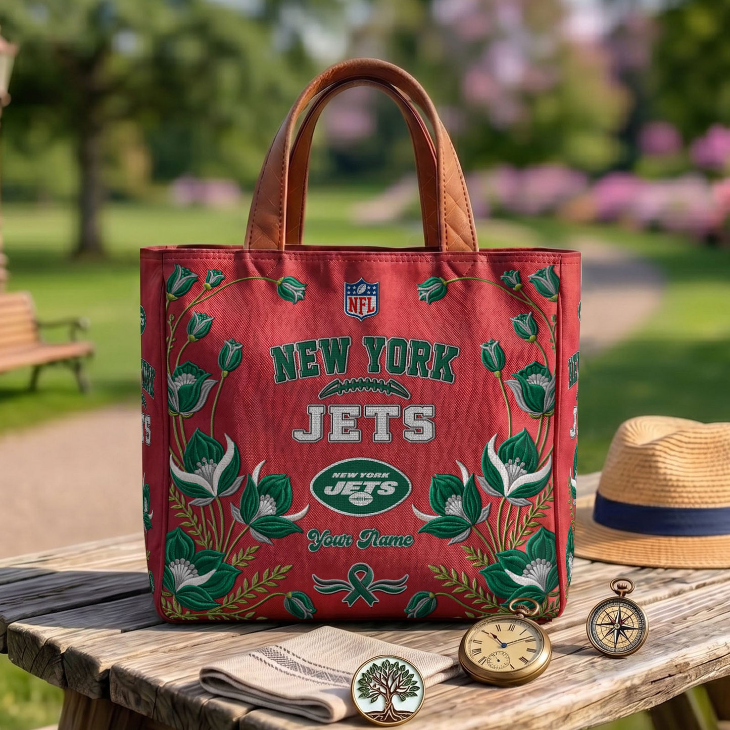 NYJ x NFL Printed Canvas Tote Bag 1604 DatND DVT