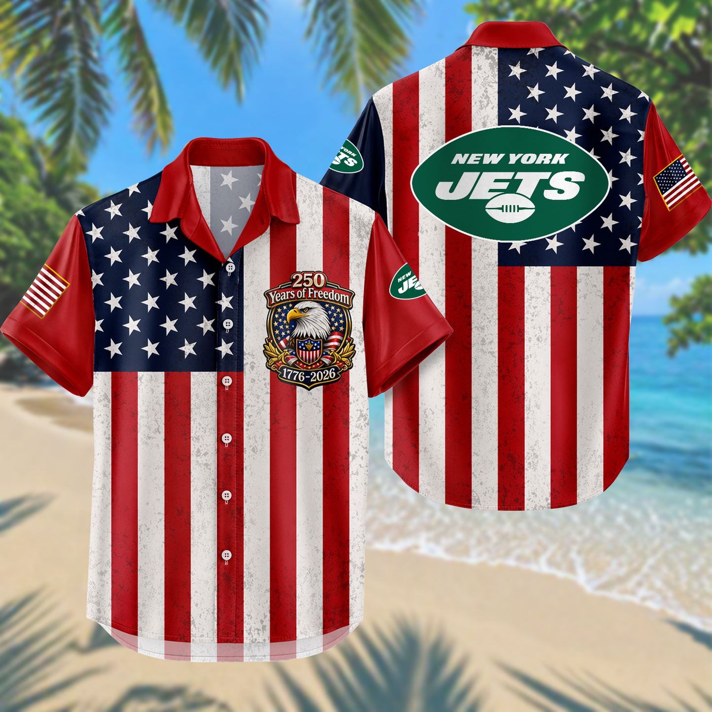 NYJ x NFL USA Flag 250 Years Independence 1776–2026 Hawaiian Shirt 2104 DatND DVT