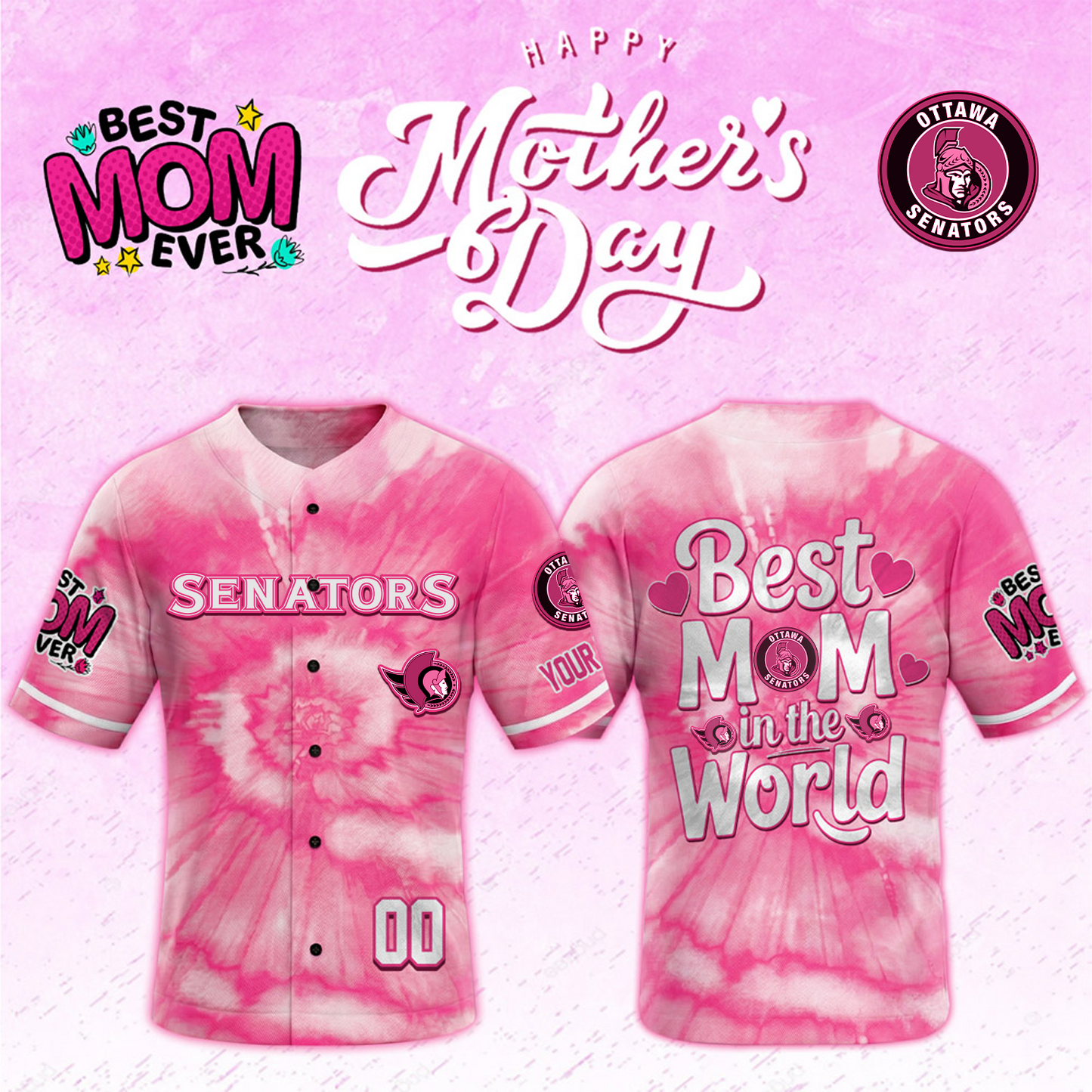 OTT x NHL Happy Mother's Day Pink Tie Dye Special DATND TANTD 240426